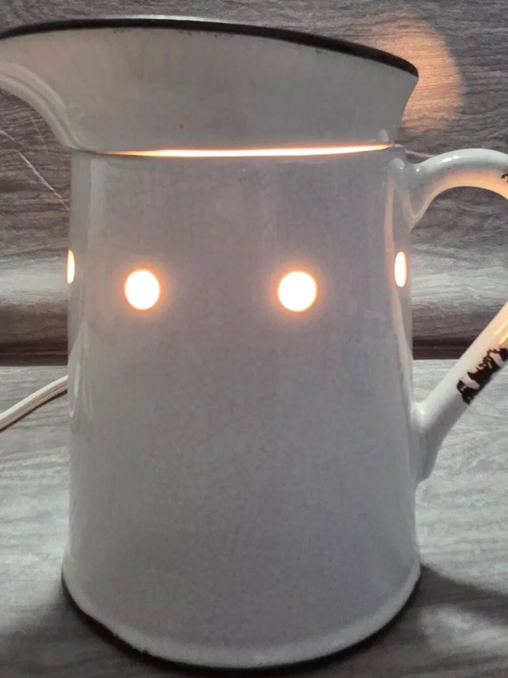 Scentsy Prairie Pitcher Full Size Warmer Rustic Crackle Farmhouse Shabby Chic
